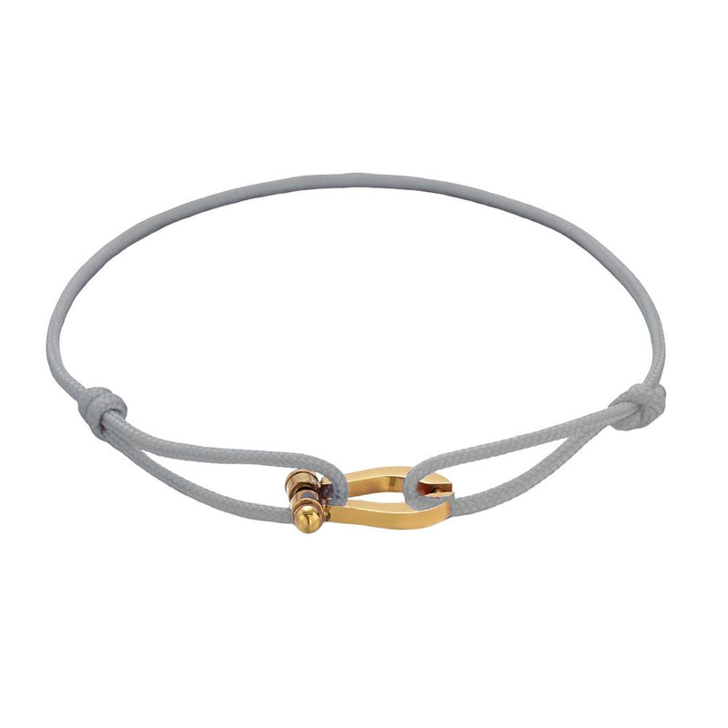 Adjustable Cord Bracelet, Stainless Steel Horseshoe, Minimalist Jewelry, Elegant Wrist Accessory, Perfect Gift, Ulrich Model