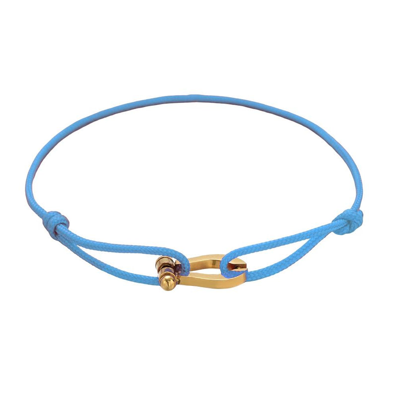 Adjustable Cord Bracelet, Stainless Steel Horseshoe, Minimalist Jewelry, Elegant Wrist Accessory, Perfect Gift, Ulrich Model