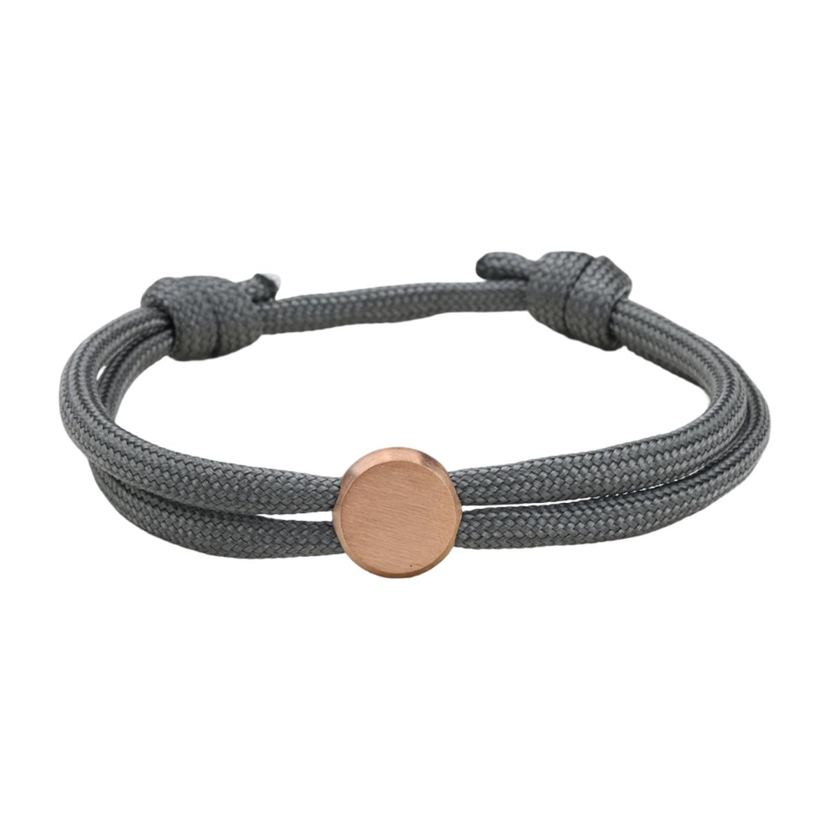 Bracelet Cordon Ajustable, Médaillon Acier Inoxydable, Bijou Personnalisable, Gravure Offerte, Cadeau Unique, modèle Marsin