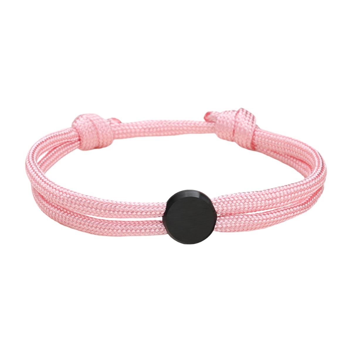 Bracelet Cordon Ajustable, Médaillon Acier Inoxydable, Bijou Personnalisable, Gravure Offerte, Cadeau Unique, modèle Marsin