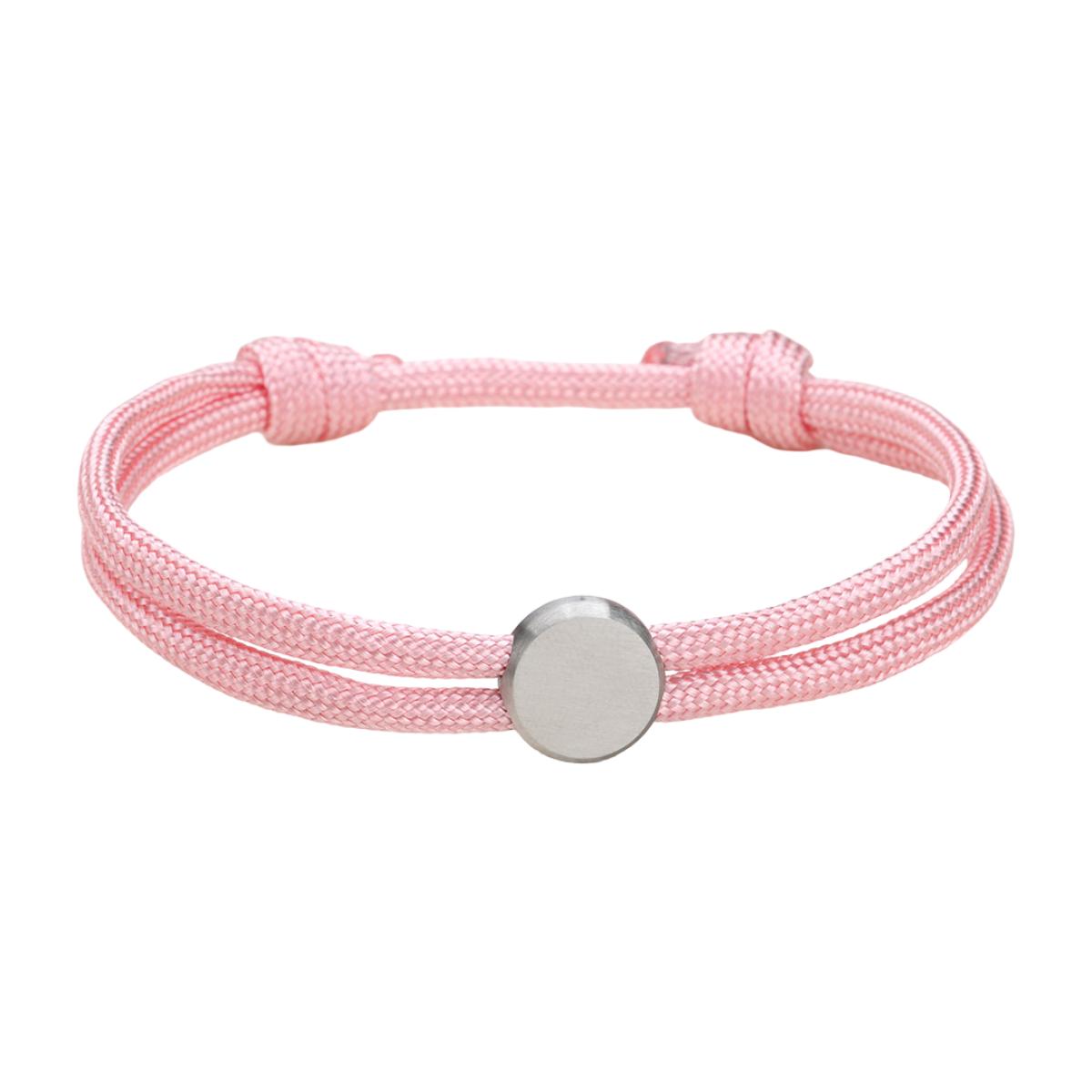 Bracelet Cordon Ajustable, Médaillon Acier Inoxydable, Bijou Personnalisable, Gravure Offerte, Cadeau Unique, modèle Marsin