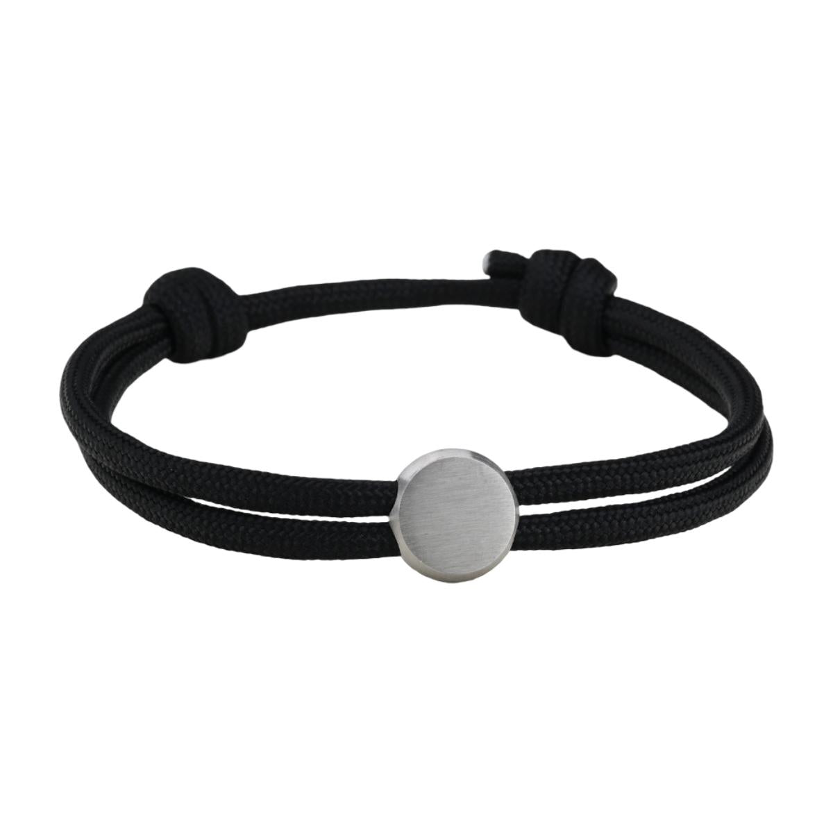 Bracelet Cordon Ajustable, Médaillon Acier Inoxydable, Bijou Personnalisable, Gravure Offerte, Cadeau Unique, modèle Marsin