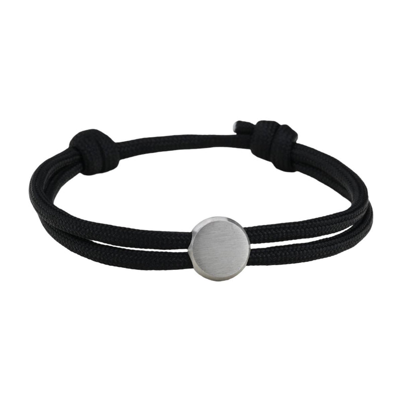 Bracelet Cordon Ajustable, Médaillon Acier Inoxydable, Bijou Personnalisable, Gravure Offerte, Cadeau Unique, modèle Marsin