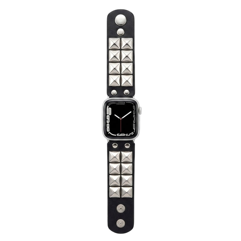 Bracelet à clous pour Apple Watch, design punk, détails métalliques pyramidaux, modèle Kurt