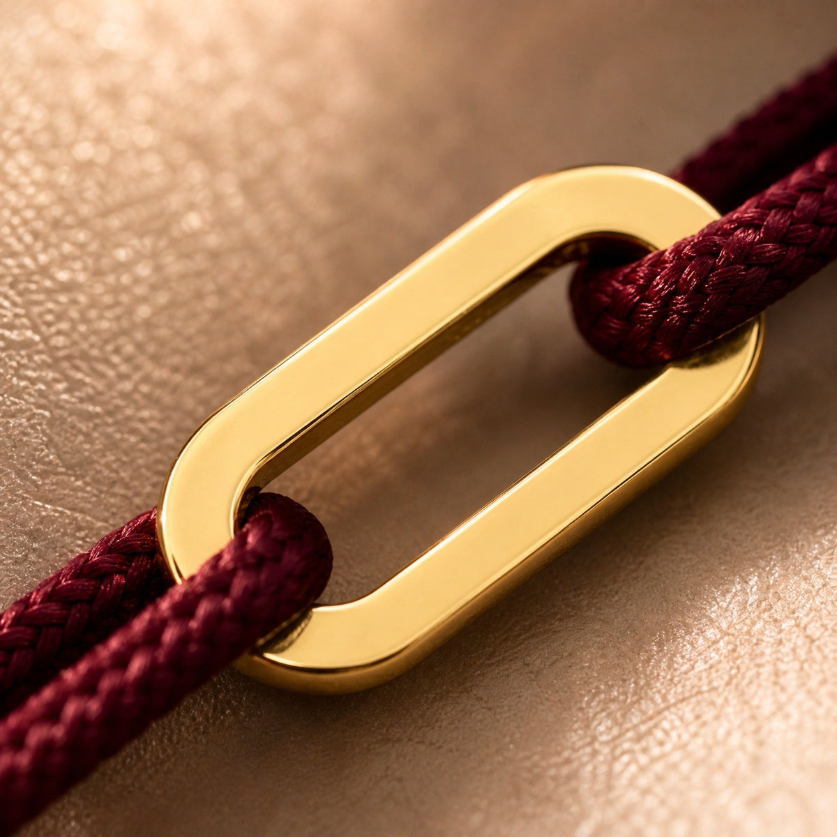 Bracelet cordon tressé ajustable, boucle acier inoxydable personnalisable, modèle Milor