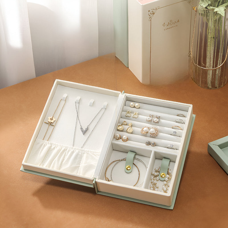 Caja de joyas portátil, estilo