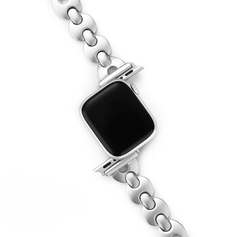 Bracelet Apple Watch à mailles marine, pour femme, design moderne, modèle Vily - La Boutique du Bracelet
