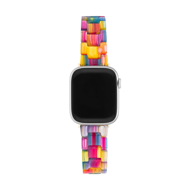 Bracelet Apple Watch arc - en - ciel, pour femme, en résine multicolore, modèle Winx - La Boutique du Bracelet