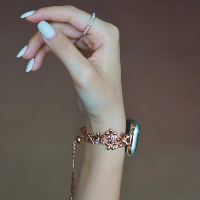 Bracelet Apple Watch, au style fleuri, été printemps, pétales de fleu, modèle Filie - La Boutique du Bracelet