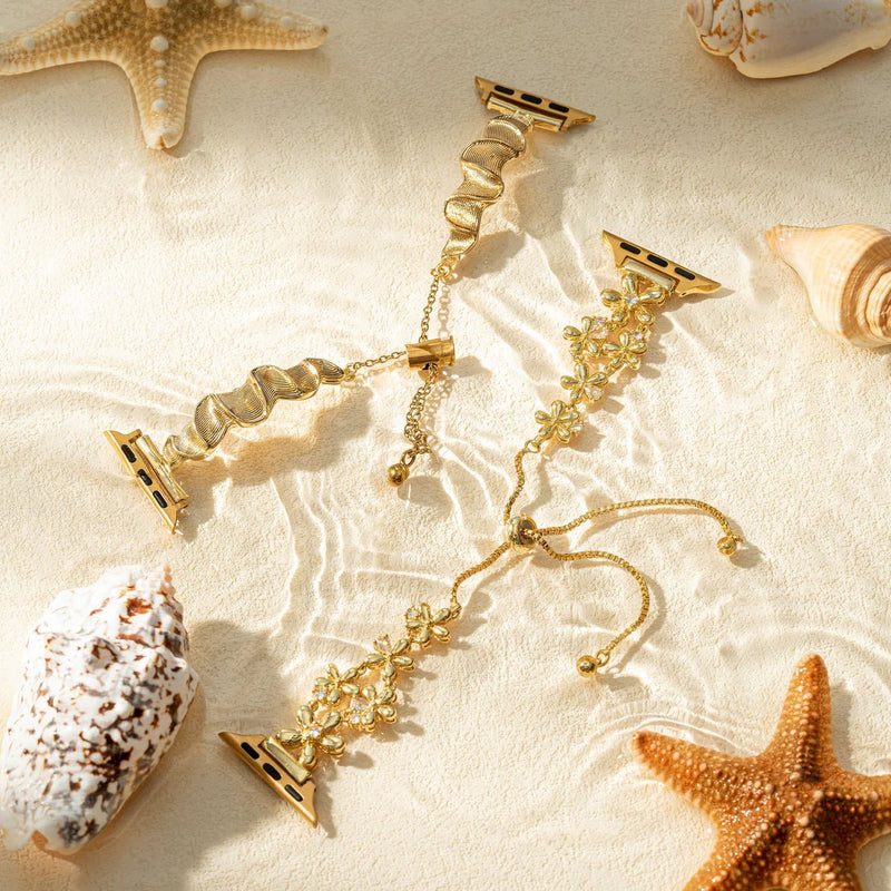 Bracelet Apple Watch, au style fleuri, été printemps, pétales de fleu, modèle Filie - La Boutique du Bracelet