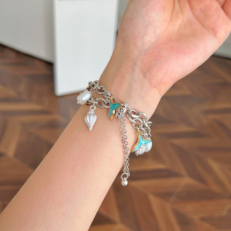 Bracelet Apple Watch, aux charms marin, or ou argent, été printemps, modèle Marina - La Boutique du Bracelet