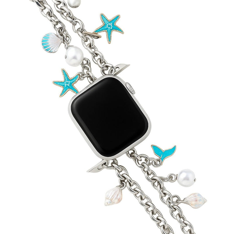 Bracelet Apple Watch, aux charms marin, or ou argent, été printemps, modèle Marina - La Boutique du Bracelet