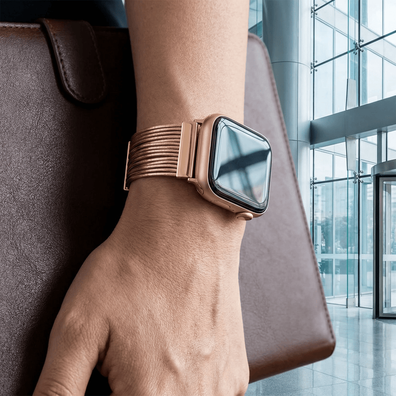 Bracelet Apple Watch, en acier inoxydable, pour femme, modèle Lorena