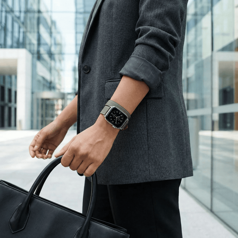 Apple Watch-armbånd i læder med dobbelt omvikling til kvinder, model Ermione