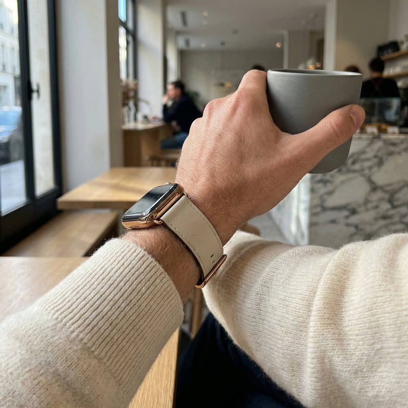 Pulseira para Apple Watch, em pele, unissexo, modelo Jano