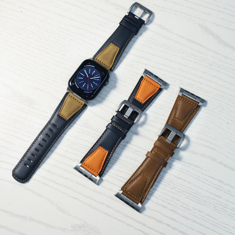 Apple Watch Armband aus echtem Leder, klassische Dornschließe, elegantes Herren-Accessoire, Armband für Smartwatch, raffinierter urbaner Stil, Modell Horsé