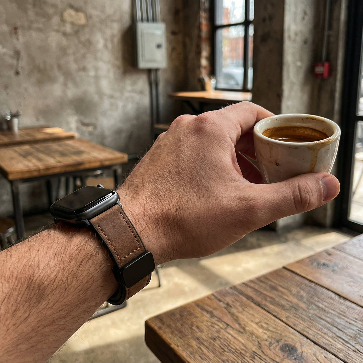 Apple Watch Bracelet, silicone and leather-look, magnetic clasp, Kaelith model