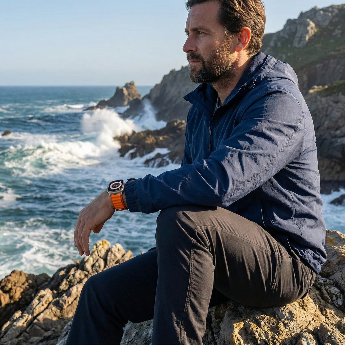 Bracelet Apple Watch, en nylon à boucle alpine, mixte, modèle Zane