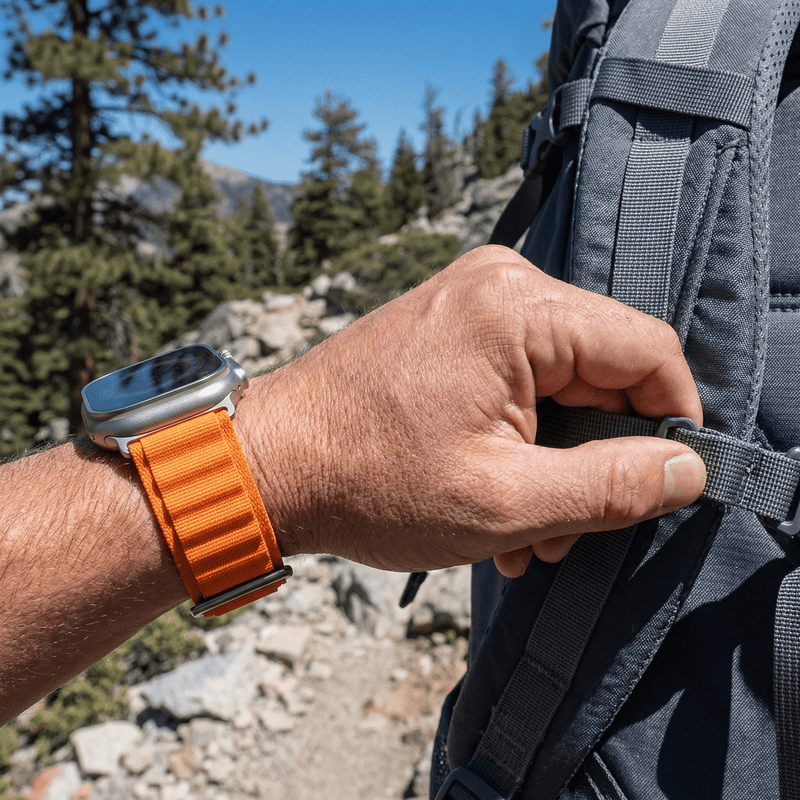 Bracelet Apple Watch, en nylon à boucle alpine, mixte, modèle Zane