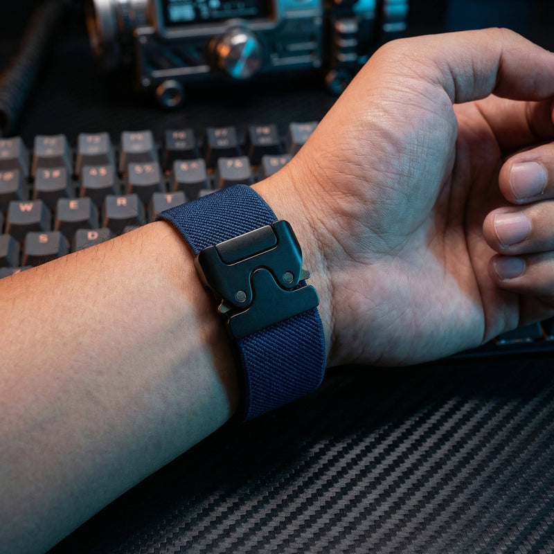 Bracciale Apple Watch, in nylon, unisex, fibbia tattica, modello Tarus