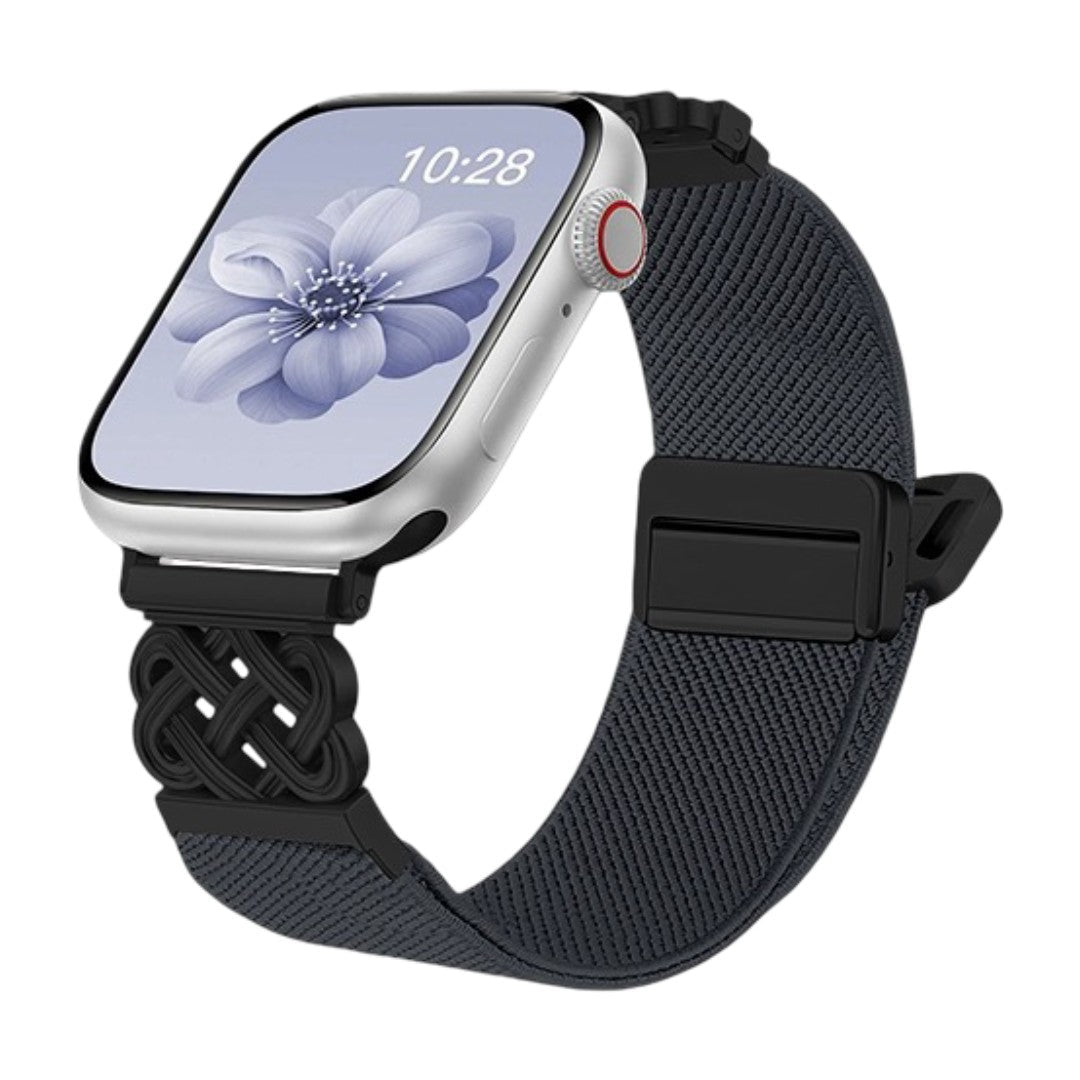 Bracelet Apple Watch en nylon tissé, motif nœud celtique infini, boucle magnétique, style élégant, modèle Louison