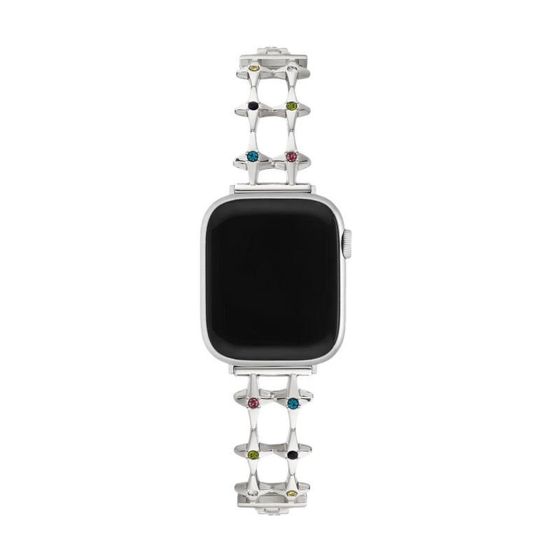 Bracelet Apple Watch étoilé, pour femme, zircons colorés, modèle Érima - La Boutique du Bracelet
