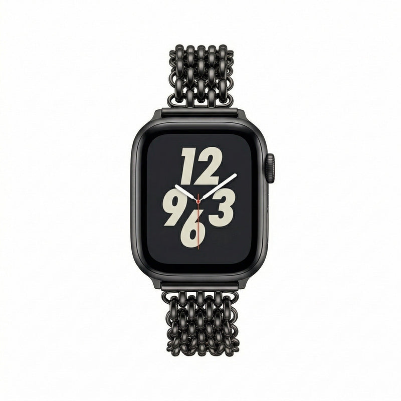 Brățară Apple Watch pentru femei, oțel inoxidabil de înaltă calitate, zale împletite, închizătoare practică cu clips, stil chic, model Coranie
