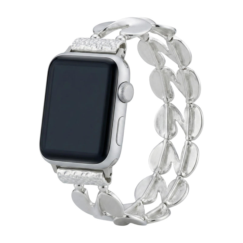 Apple Watch Bracelet for Women, Oval Link Alloy, Comfortable Elastic, Shiny Finish, Elegant Wrist Accessory, Souria Model