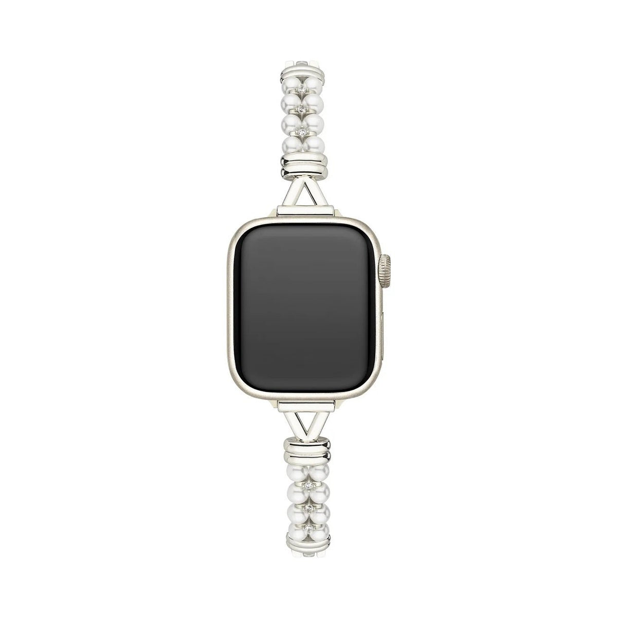 Bransoletka do Apple Watch z koralikami i ażurowymi ogniwami, wykończenie złote lub srebrne, dla kobiet, model Yizelle