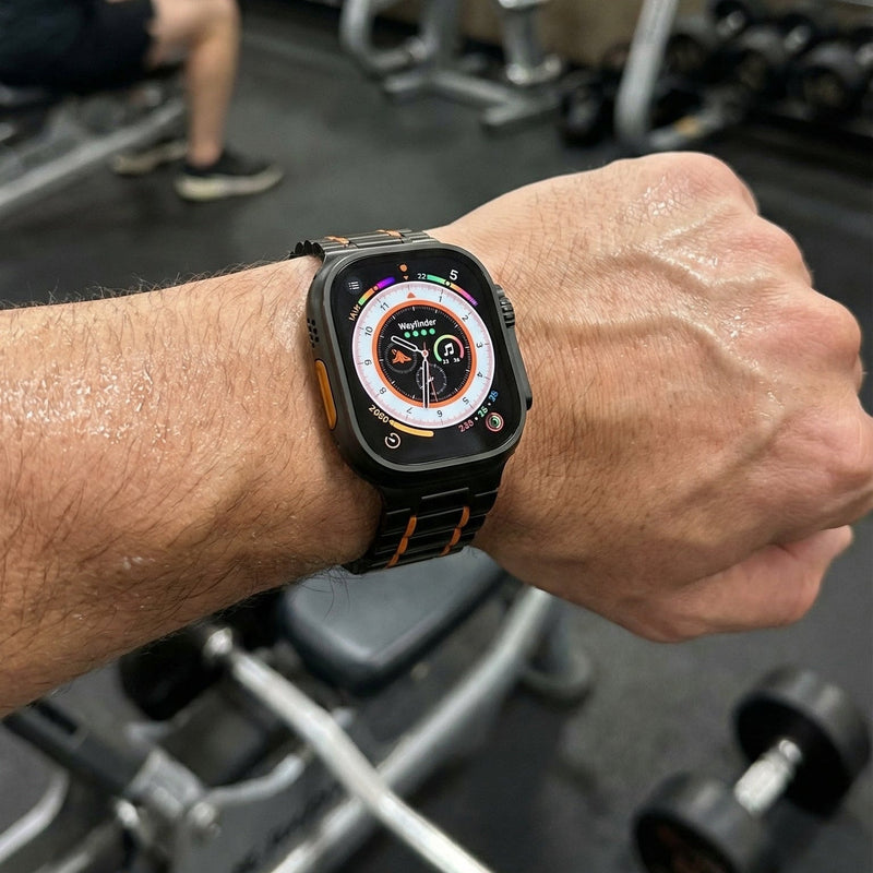 Bracelet Apple Watch magnétique en métal, design élégant à maillons, confort ajustable, modèle Hask