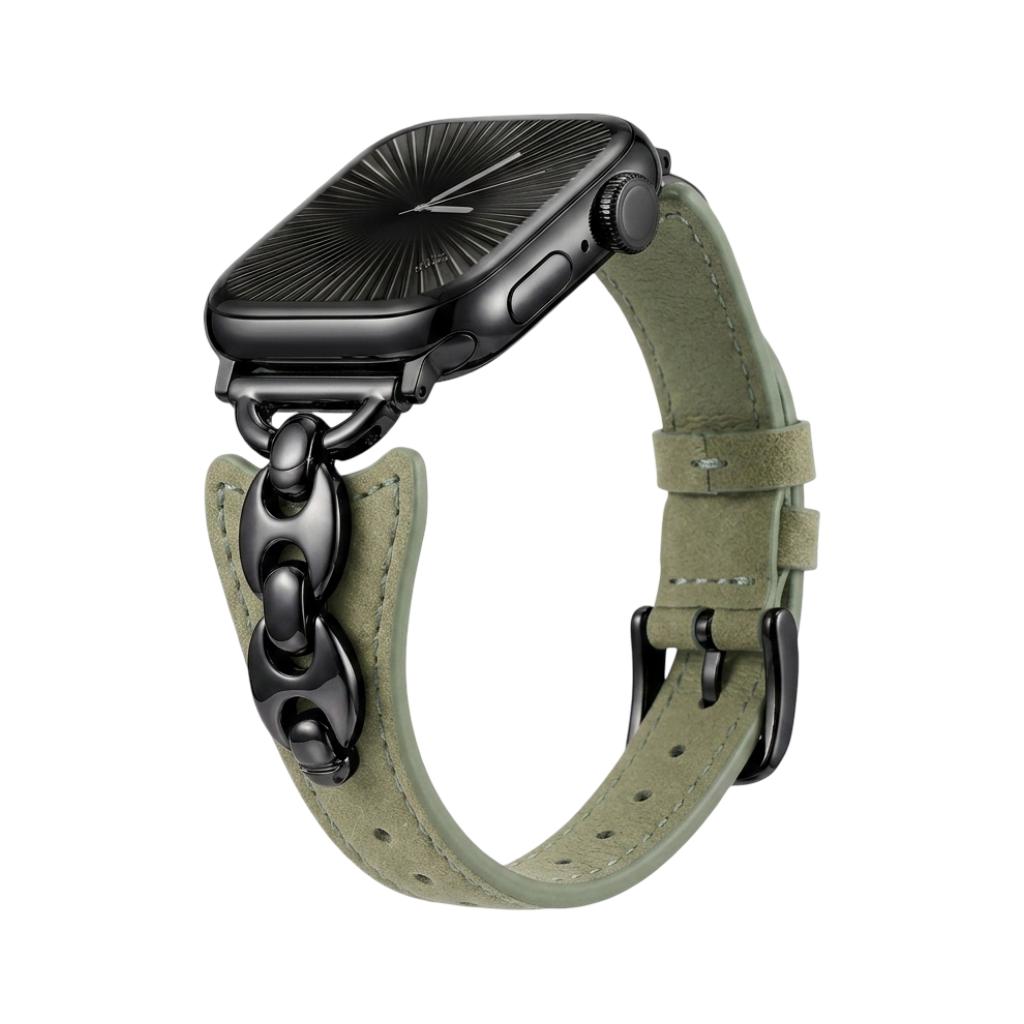 Bransoletka do Apple Watch typu marine, cienki regulowany pasek z klamrą, wykończenia złote, srebrne i czarne, model Malsa