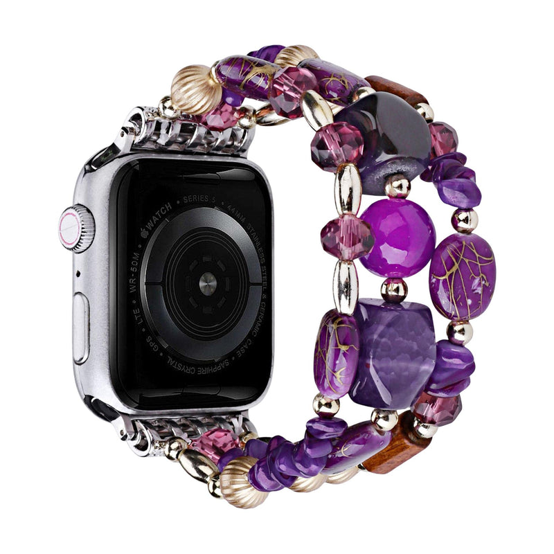 Apple Watch Multi-Strand Bracelet with Colorful Beads, Elegant Elastic Women's Jewelry, Chic and Shiny Wrist Accessory, Judith Model