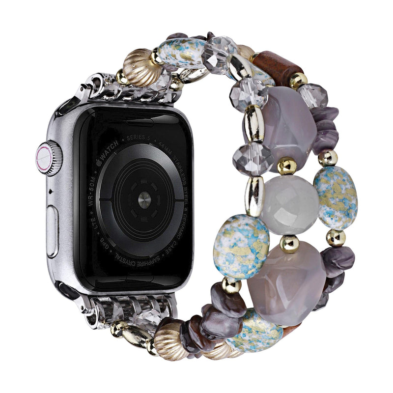 Apple Watch Multi-Strand Bracelet with Colorful Beads, Elegant Elastic Women's Jewelry, Chic and Shiny Wrist Accessory, Judith Model