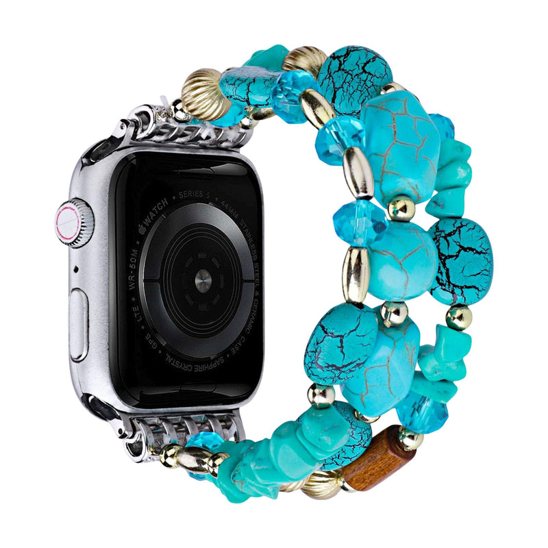 Apple Watch Multi-Strand Bracelet with Colorful Beads, Elegant Elastic Women's Jewelry, Chic and Shiny Wrist Accessory, Judith Model