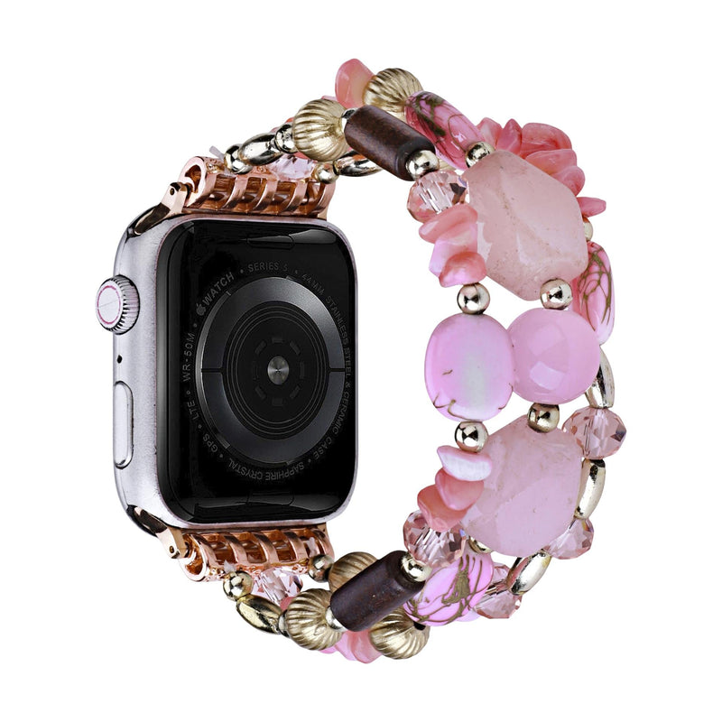 Apple Watch Multi-Strand Bracelet with Colorful Beads, Elegant Elastic Women's Jewelry, Chic and Shiny Wrist Accessory, Judith Model