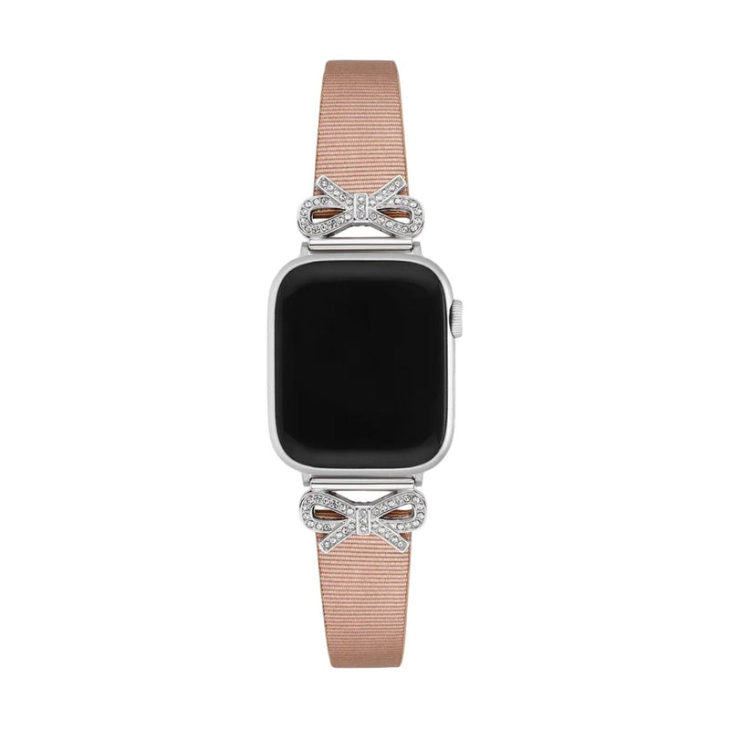 Bracelet Apple Watch, pour femme, chic en cuir, ruban à strass, modèle Ravia - La Boutique du Bracelet