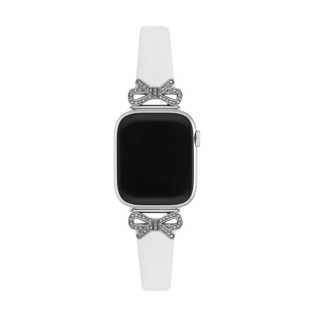 Bracelet Apple Watch, pour femme, chic en cuir, ruban à strass, modèle Ravia - La Boutique du Bracelet