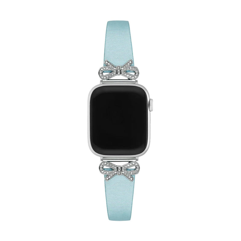 Bracelet Apple Watch, pour femme, chic en cuir, ruban à strass, modèle Ravia - La Boutique du Bracelet