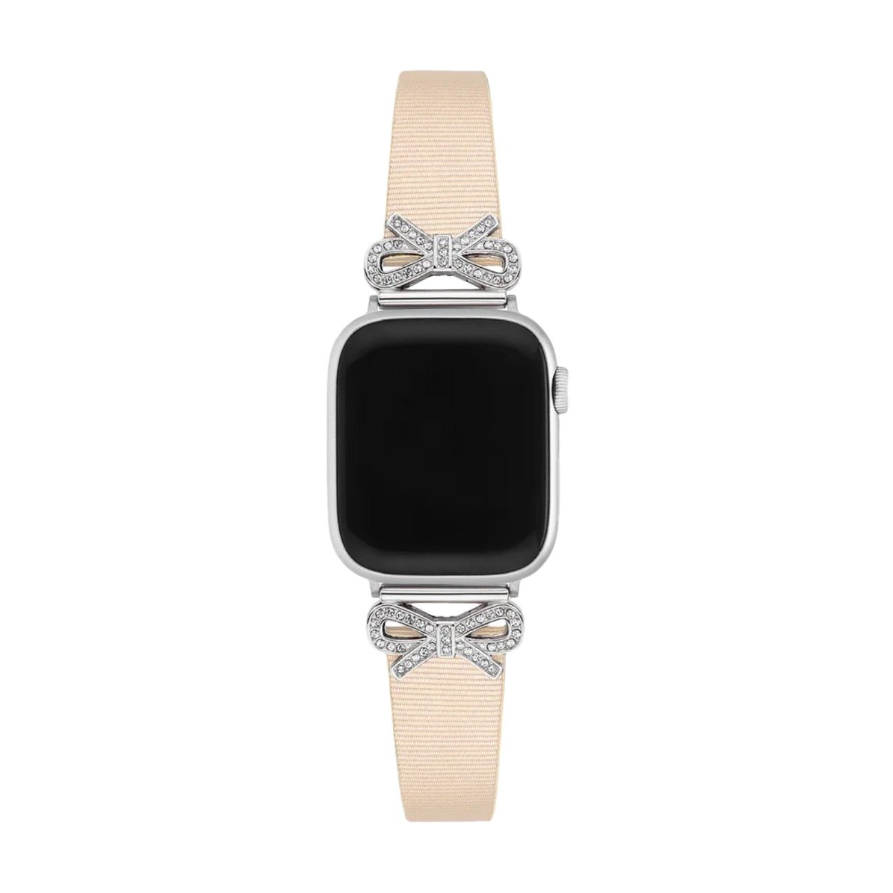 Bracelet Apple Watch, pour femme, chic en cuir, ruban à strass, modèle Ravia - La Boutique du Bracelet