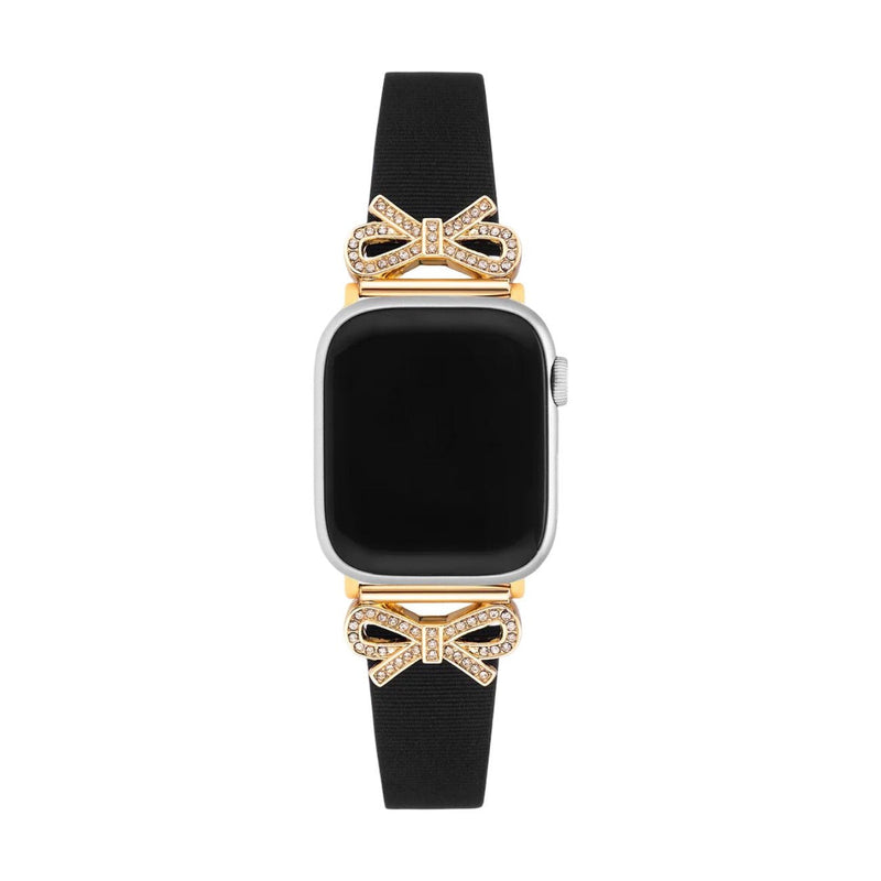 Bracelet Apple Watch, pour femme, chic en cuir, ruban à strass, modèle Ravia - La Boutique du Bracelet