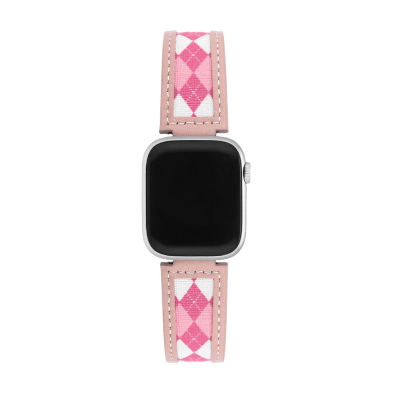Bracelet Apple Watch, pour femme, en cuir, toile losange, modèle Marni - La Boutique du Bracelet