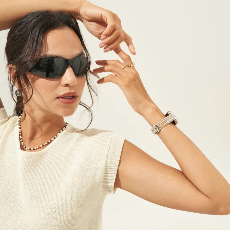 Pulsera para Apple Watch, para mujer, de microfibra colorida, a la moda, modelo Tekla