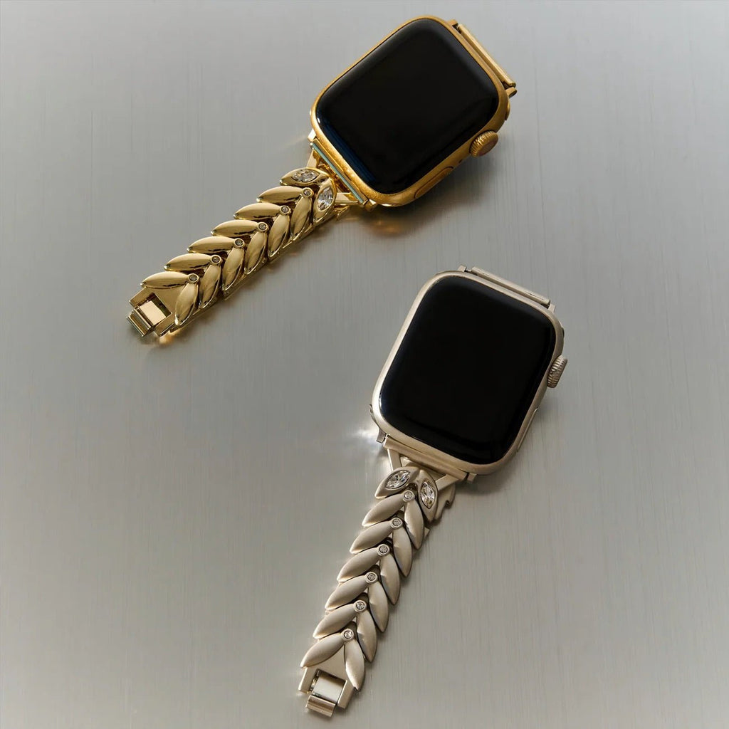 Bracelet Apple Watch, pour femme, feuilles imbriquées, chic, modèle Lokla - La Boutique du Bracelet
