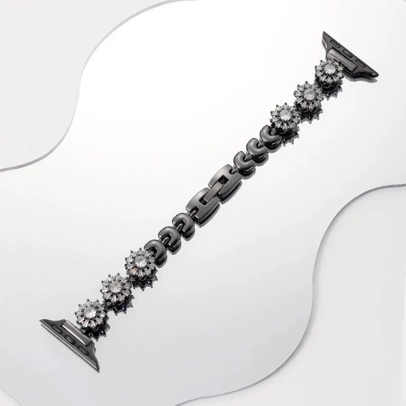 Bracelet Apple Watch, pour femme, fleur de lotus rotatives anti - stress, modèle Lotia - La Boutique du Bracelet