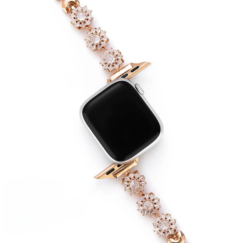 Bracelet Apple Watch, pour femme, fleur de lotus rotatives anti - stress, modèle Lotia - La Boutique du Bracelet