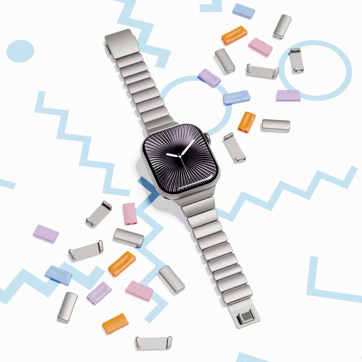 Premium βραχιόλι Apple Watch από ανοξείδωτο ατσάλι και FKM, για Apple Watch, ευέλικτος και ανθεκτικός σχεδιασμός, μοντέλο Sigone
