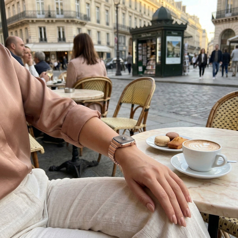 Premium Stainless Steel and FKM Apple Watch Bracelet, for Apple Watch, flexible and durable design, Sigone model