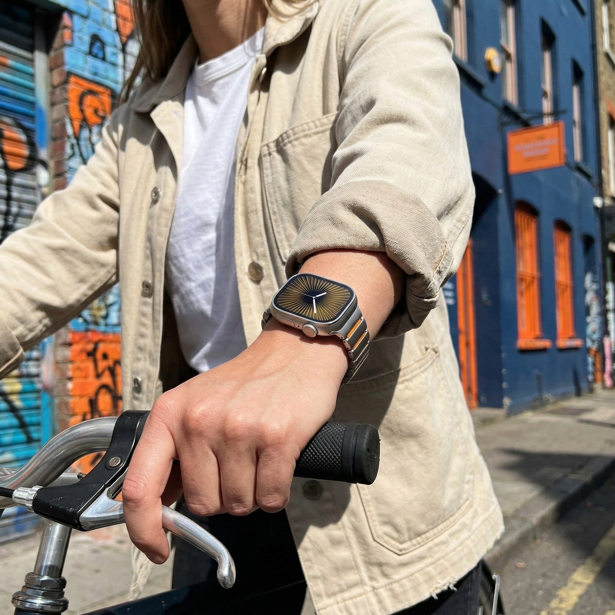 Premium βραχιόλι Apple Watch από ανοξείδωτο ατσάλι και FKM, για Apple Watch, ευέλικτος και ανθεκτικός σχεδιασμός, μοντέλο Sigone