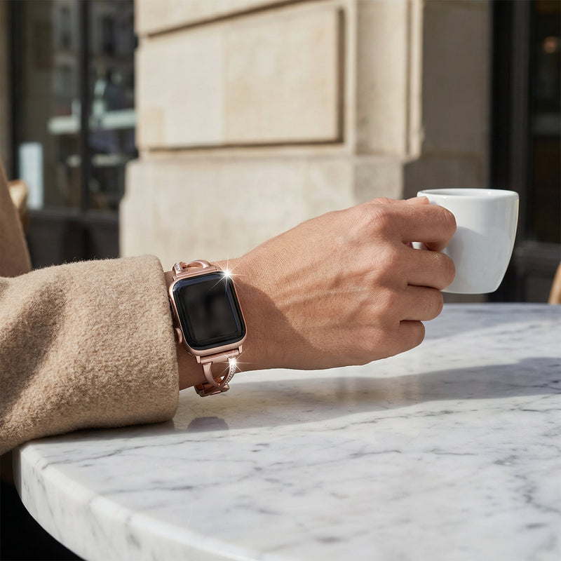 Apple Watch-armbånd, indfattet med zirkoniumoxid, til kvinder, model Initia