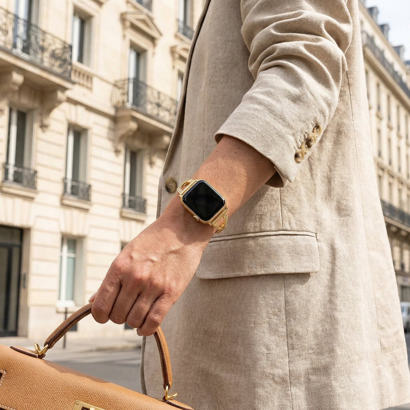 Apple Watch-armbånd, indfattet med zirkoniumoxid, til kvinder, model Initia